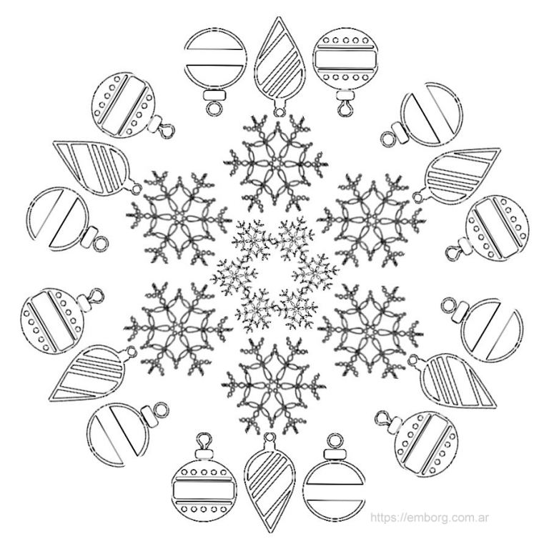 7 Mandalas de Navidad para colorear Celina